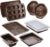 Circulon Nonstick Bakeware Set with Nonstick Bread Pan, Baking Pans, Baking Sheets, Cookie Sheets, Cake Pan and Muffin Pan / Cupcake Pan – 10 Piece, Chocolate Brown