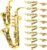 Saxophone Christmas Tree Ornaments, 20pcs Miniature Musical Instruments Ornaments for Dollhouse Decor, Golden Mini Saxophone Model Pendants for Christmas Tree and Home Decoration