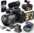 5K Digital Camera, 48MP Cameras for Photography, Vlogging Camera for YouTube with 180° Flip Screen,16X Digital Zoom,52mm Wide Angle & Macro Lens, 2 Batteries, 32GB TF Card