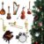 Yalikop 30 Pcs Christmas Musical Instrument Wooden Ornaments Replica Instrument Christmas Ornament Piano Drum Harp Trombone Horn Violin Guitar Musical Ornaments for Xmas Tree Home Decor