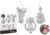 Christmas Traditions 4 inch Silver Glittered Musical Instruments Christmas Hanging Ornaments Tree Decorations Guitar/Harp/Lyre (Set of 6)