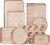HONGBAKE 9-Piece Baking Pans Set Nonstick, Stackable Non Toxic Bakeware Sets with Diamond Texture, Oven Pan Set for Cooking, Includes Cookie Sheet with Rack, Cake Pan, Roasting Pan, Muffin Tin, Gold